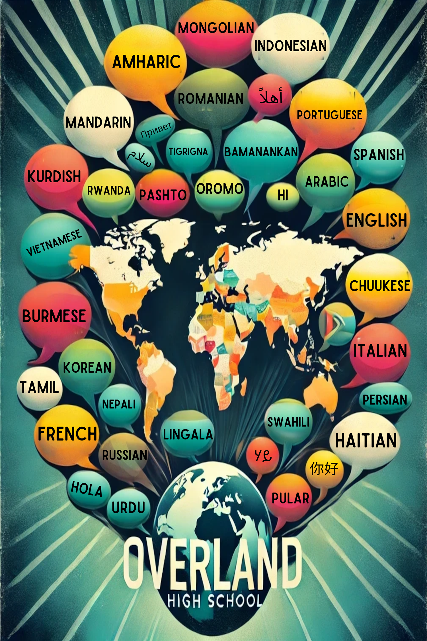 languages in bubbles